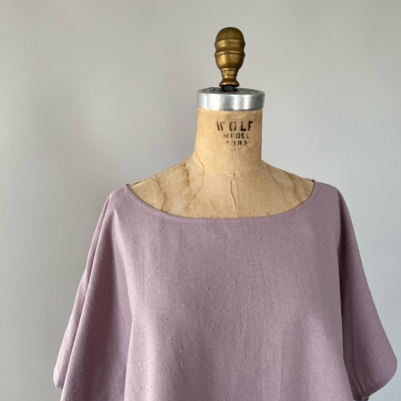 Jamie and the Jones Blank Canvas Top Petal Lavender Purple Raw Silk Drape Small - Picture 4 of 15